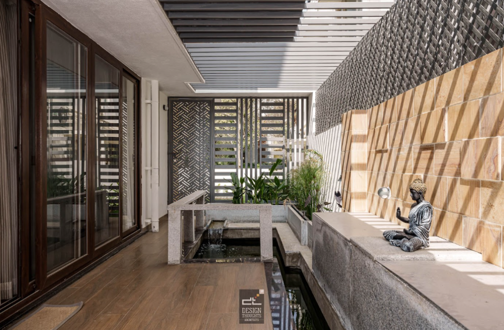 A view of the home with views of the outdoors from every room