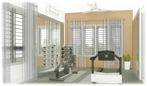 gym room design in terrace