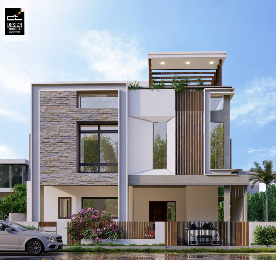 20 x 30 x 40 south face front elevation design double building