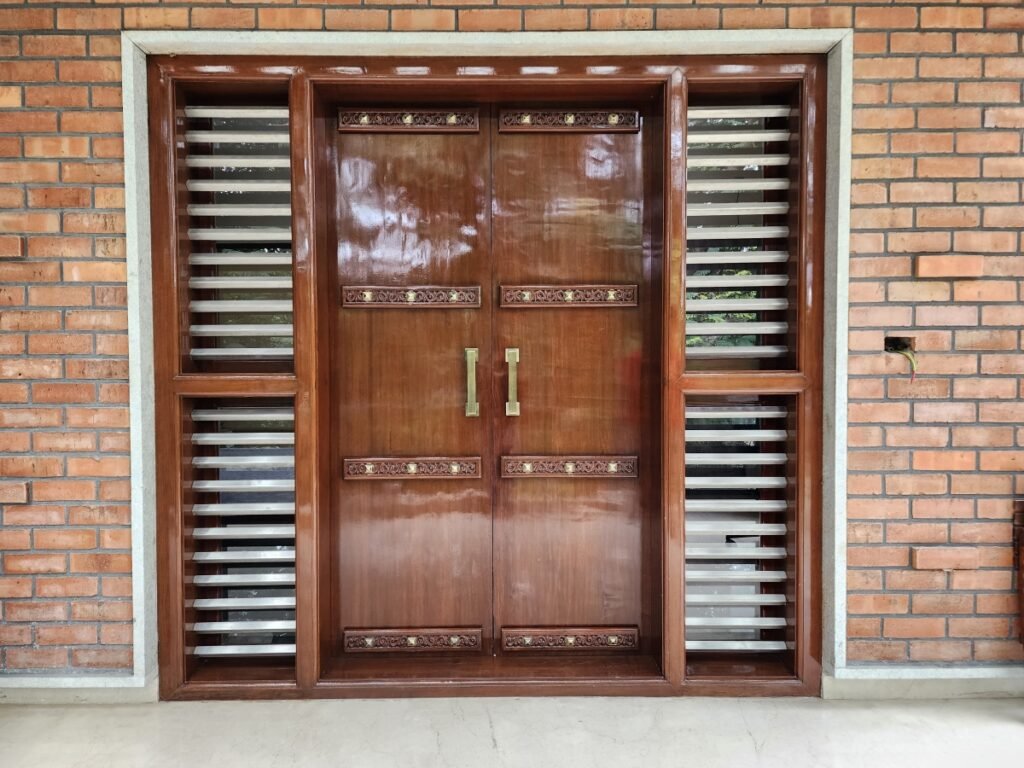 polished wooden door