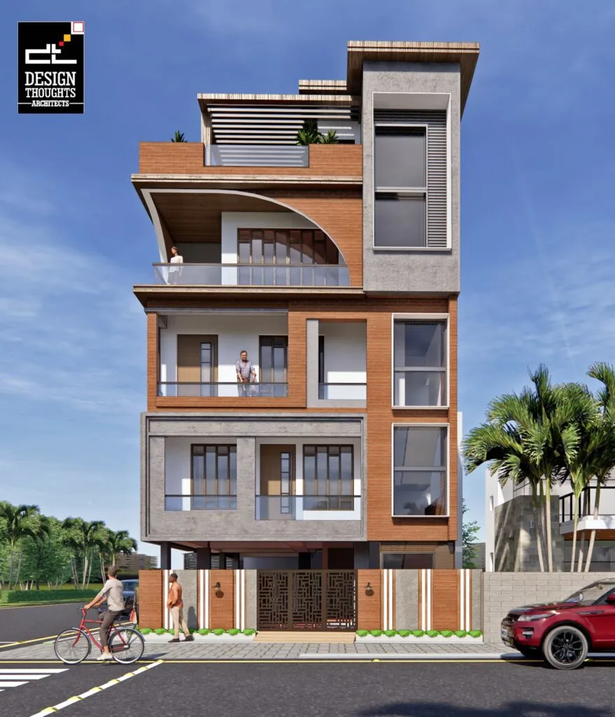 contemporary arched home elevation design