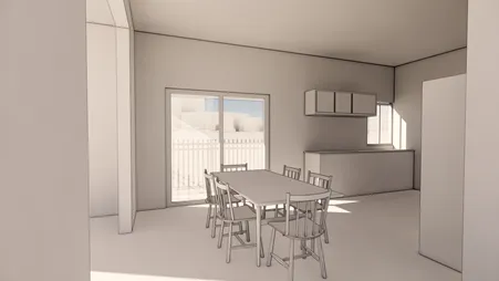 dining area design in contemporary arched home