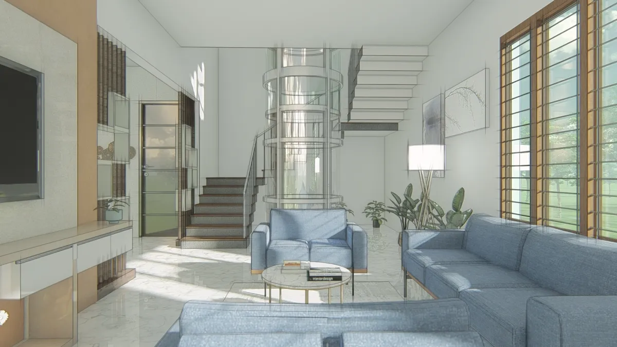Living room in 30 by 40 house