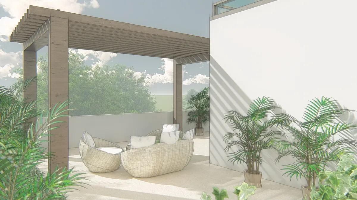 terrace area in 30*40 contemporary home