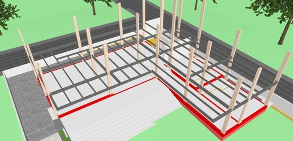 View of the Plinth Beam layout