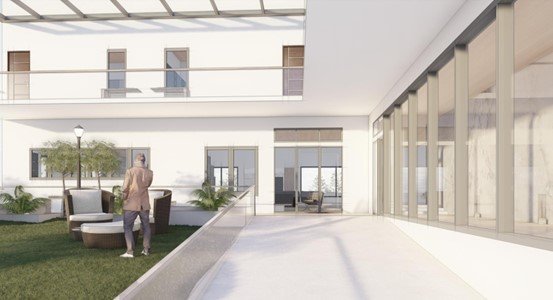 View of the Veranda from the entrance corridor Australian new house design