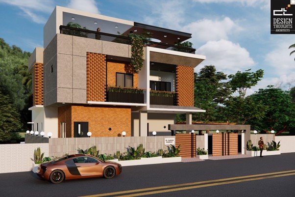 Minimal home with contemporary style elevation