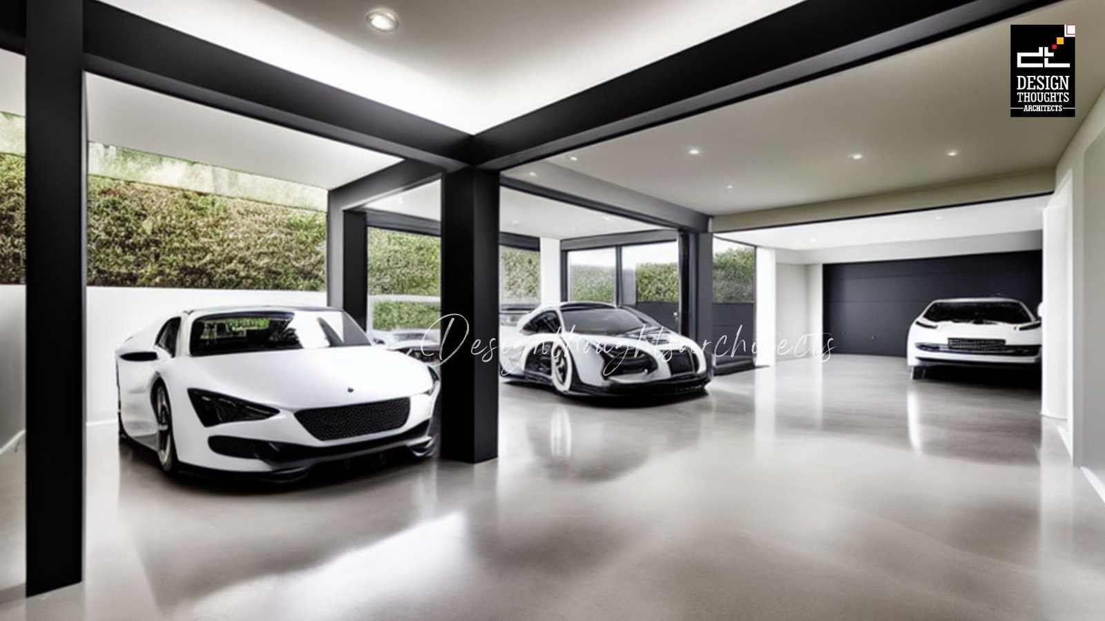 Contemporary House Design Futuristic Spacious Car Parking - Design ...