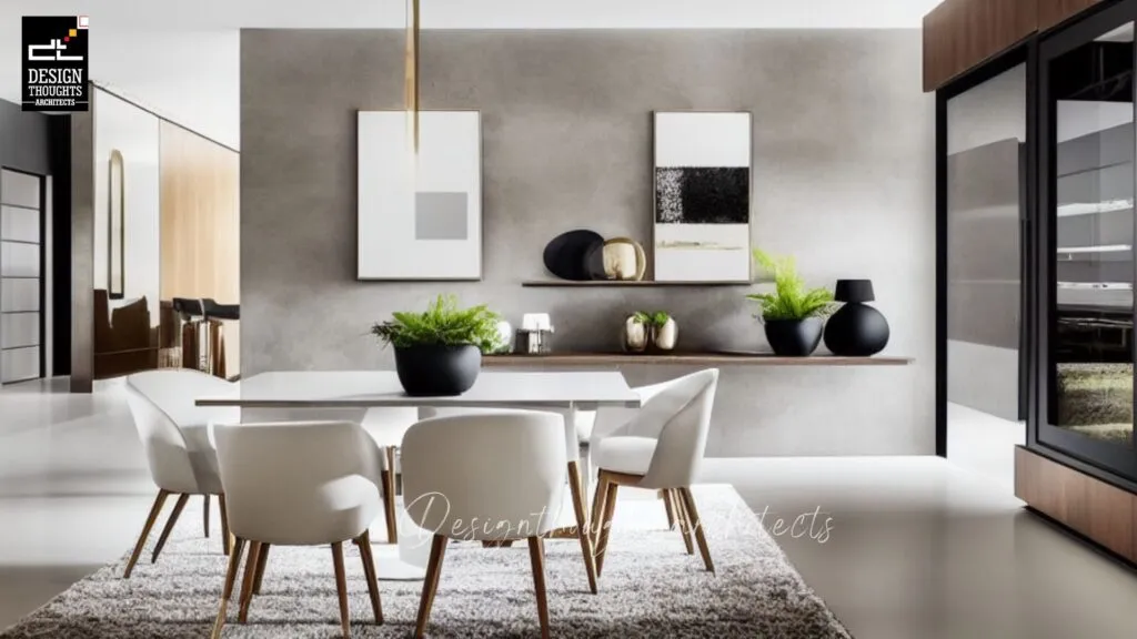 Villa with a sloped roof Traditional House Design Dining Area