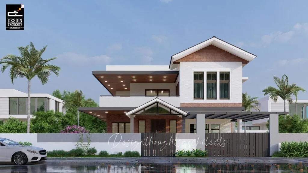 Villa with a sloped roof Traditional House Design harmonious spaces