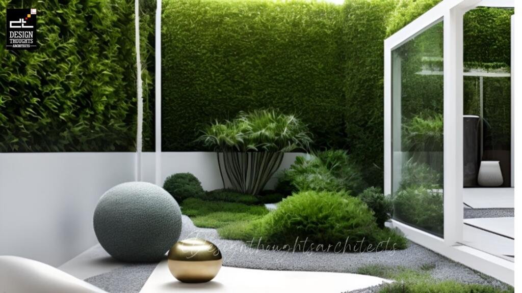 Traditional house design garden area