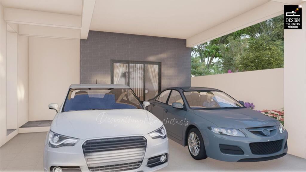 Contemporary Home Parking Space