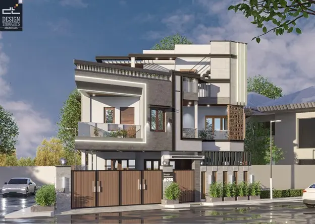 Irregular plot residential villa design