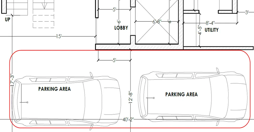 corner plot house design parking blueprint