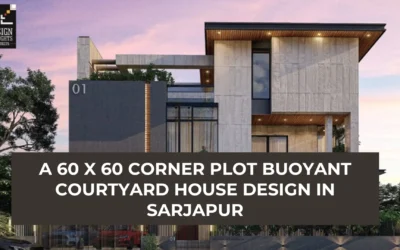 A 60 x 60 Corner Plot Buoyant Courtyard House Design in Sarjapur