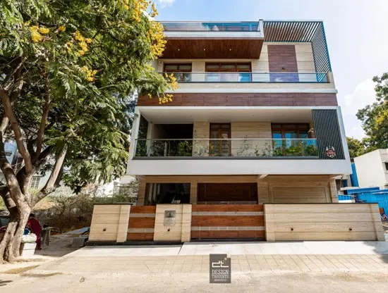 North facing house Front elevation of Mr Srinivas Reddy’s residence