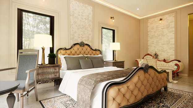 Boutique hotel Suite rooms that beam with eclectic features give a regal feel throughout