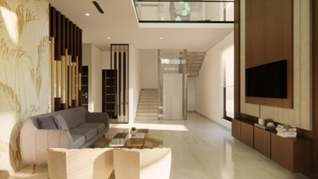 Neo-Classical Staircase and lift lobby