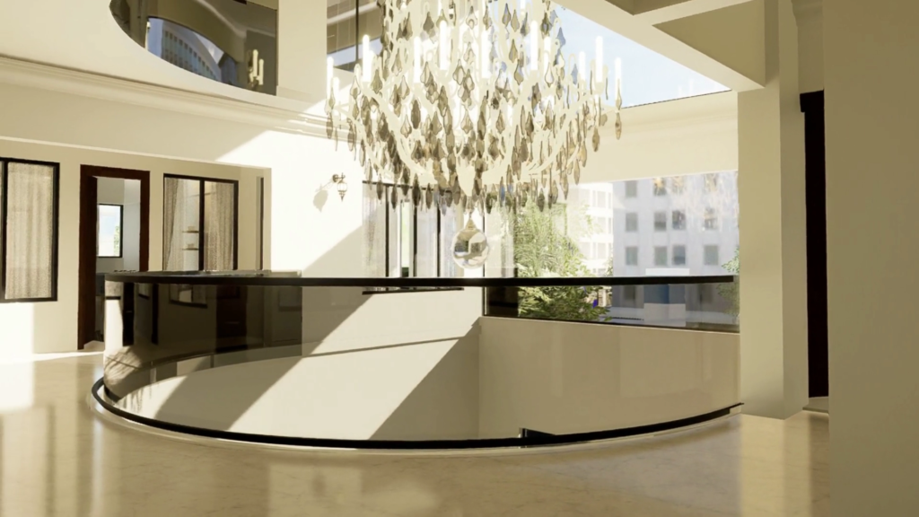 Factory space integrated with office layout in the commercial building plan