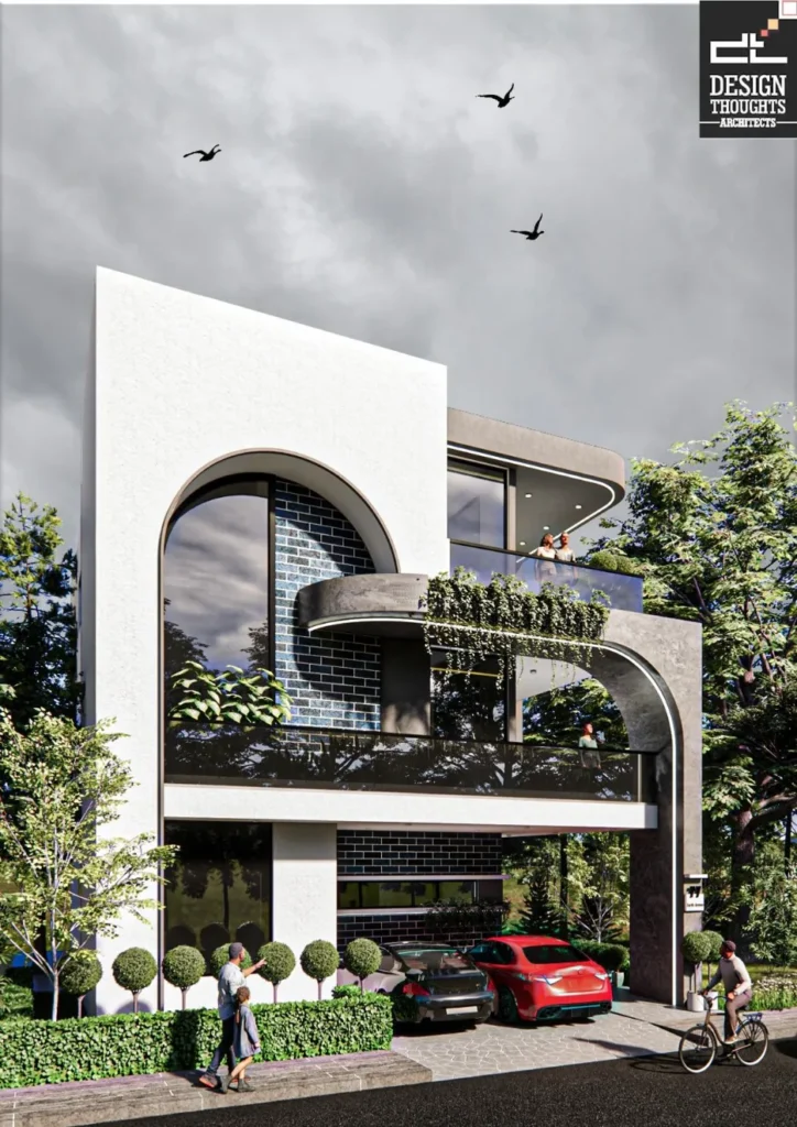 Final renders of gated community villas in Art Deco style