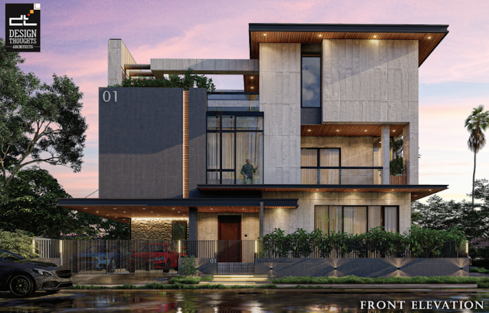 Independent home design with luxurious elevation, modern architecture, and flexible planning for future expansion.